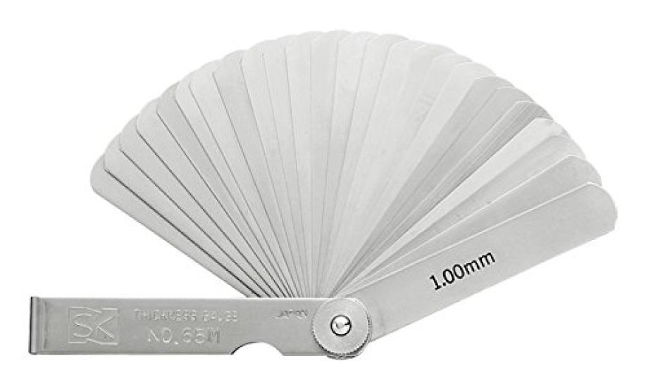 Толщиномер Niigata Seiki SK, произведенный в Японии (Измеритель зазоров) Набор из 13 штук 100 мм 100MX 0,03-3,00 мм