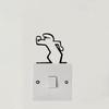 Minimalist La Linea Switch Sticker Cartoon Character Power Switch Decal Line Drawing Design Wall Decor For Home, Office, Cafe