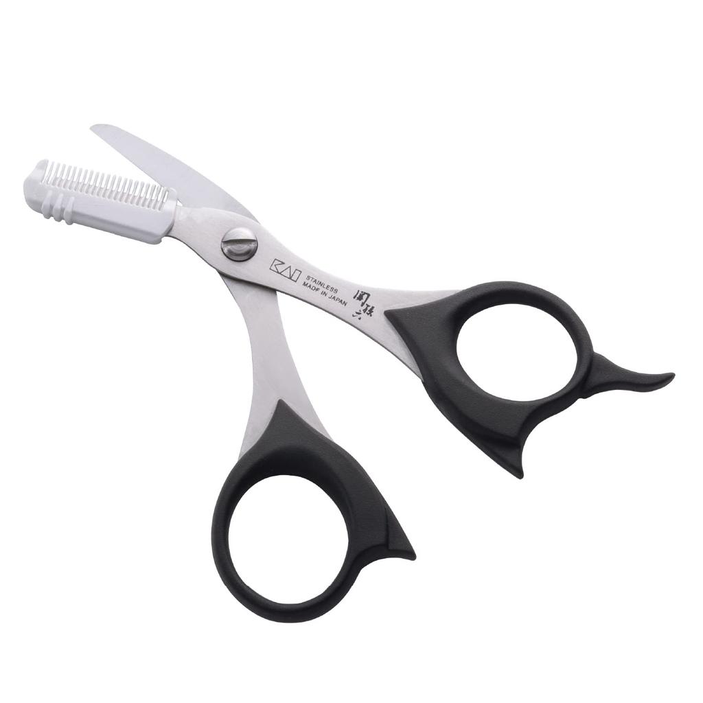 Kai Seki Magoroku Beard Scissors with for Eyebrow Comb, Removable, Trimming, Men's