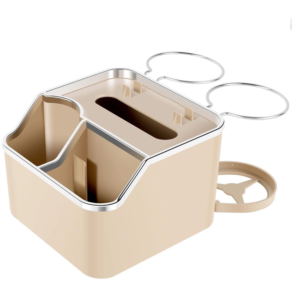 Органайзер для хранения в подлокотнике автомобиля, держатель для салфеток в подлокотнике с 2 складными подстаканниками, ящик для хранения в салоне автомобиля для автомобильных аксессуаров