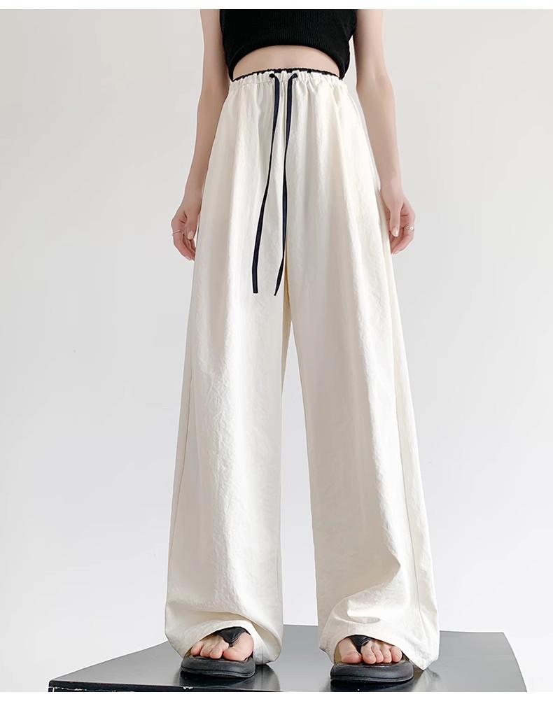 Women's Plus-Size High-Waisted Ice Silk Wide-Leg Pants - Summer Slimming & Loose Fit