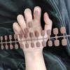 24PCS Short Round Frosted Matte Fake Nails DIY Solid Color Nail Stickers Finished Products Removable Waterproof Wearable Nail Stickers