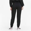 Puma Tapered Fit Knit Joggers With Patch Drawstring Women Bottoms Black 531355-01