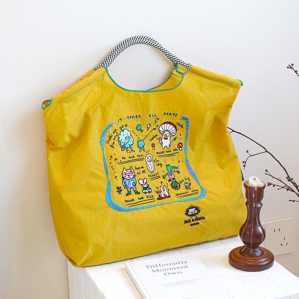 Embroidery Shopping Bag Women'S Fashion Niche Large Capacity Shoulder Bag Tide