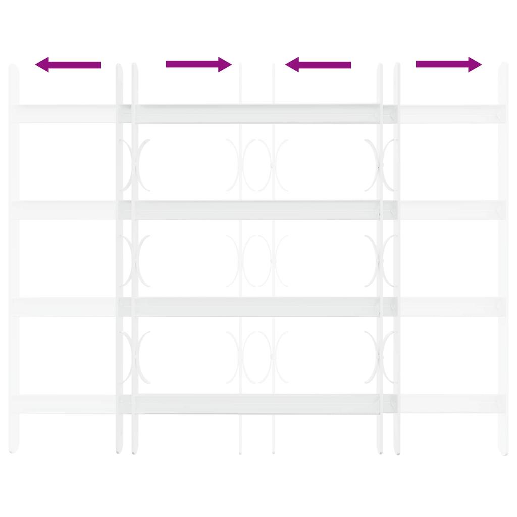 Window Security Grille with 4 Crossbars 3 pcs 43 74 cm