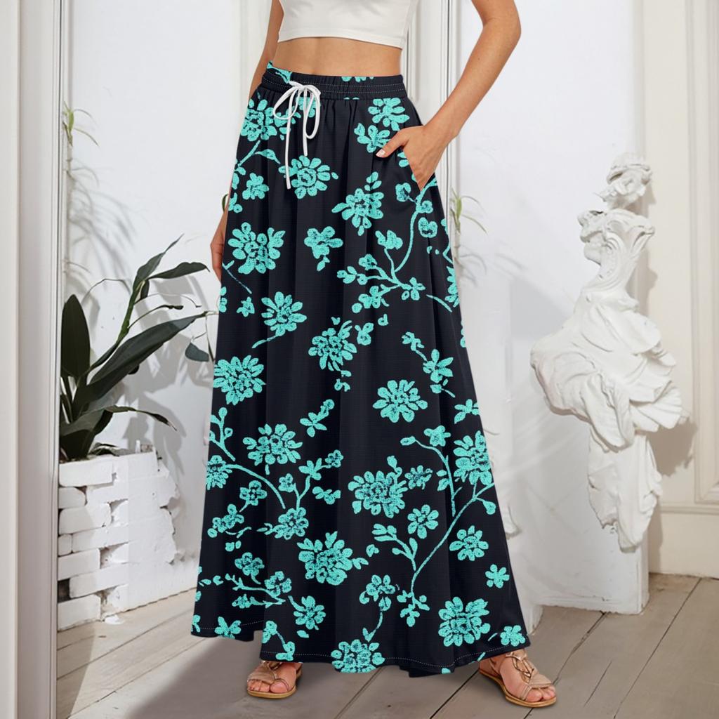 Женские струящиеся расклешенные юбки-макси с оборками и эластичным поясом, элегантные многослойные длинные юбки в стиле бохо