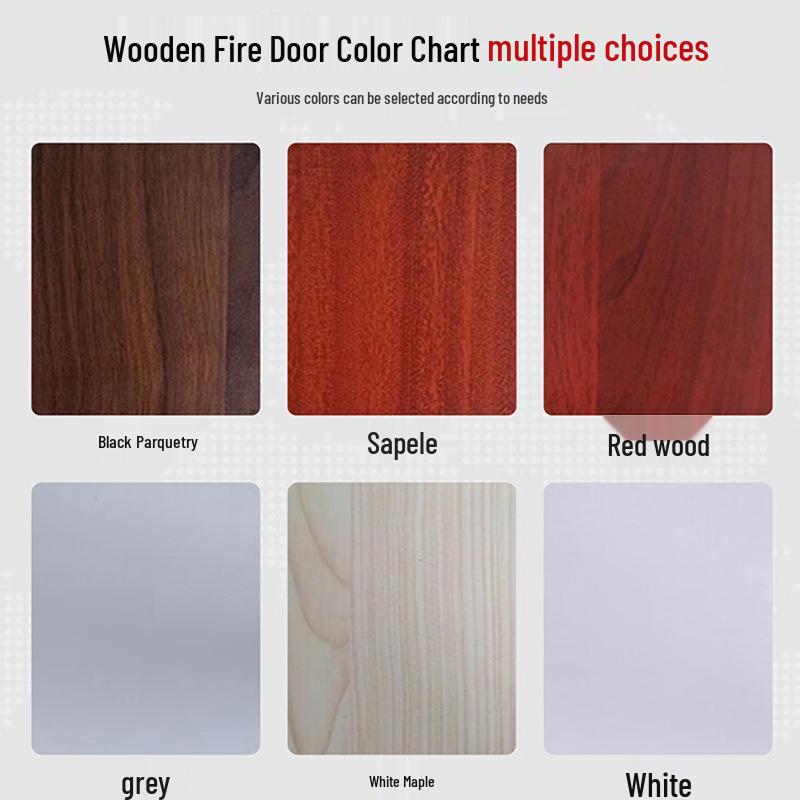Steel-Wood Fire Door with Vision Panel – Fireproof, Smoke-Proof, Double Door for Shopping Mall Safety and Escape.