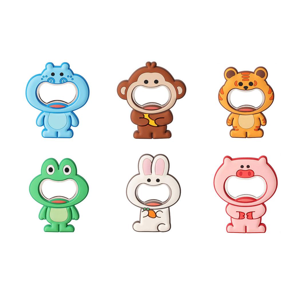 Креативная открывалка для бутылок в виде животного, магнитный декор для холодильника, кухонный инструмент двойного назначения, безопасный ПВХ материал