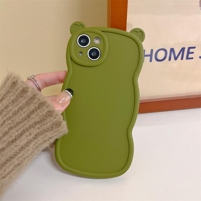 Твердый чехол с милыми медвежьими ушками для iPhone 14 13 12 11 Pro Max 14 Plus XS Max XR, противоударный защитный чехол