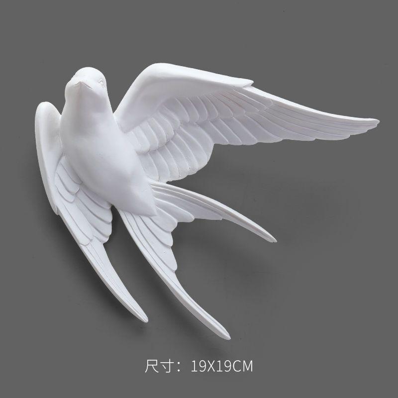 Европейское Белое Трехмерное Украшение С Птицей На Стену Гостиная Ласточка Настенное Подвесное Абстрактные Животные Орнаменты Домашнее Украшение