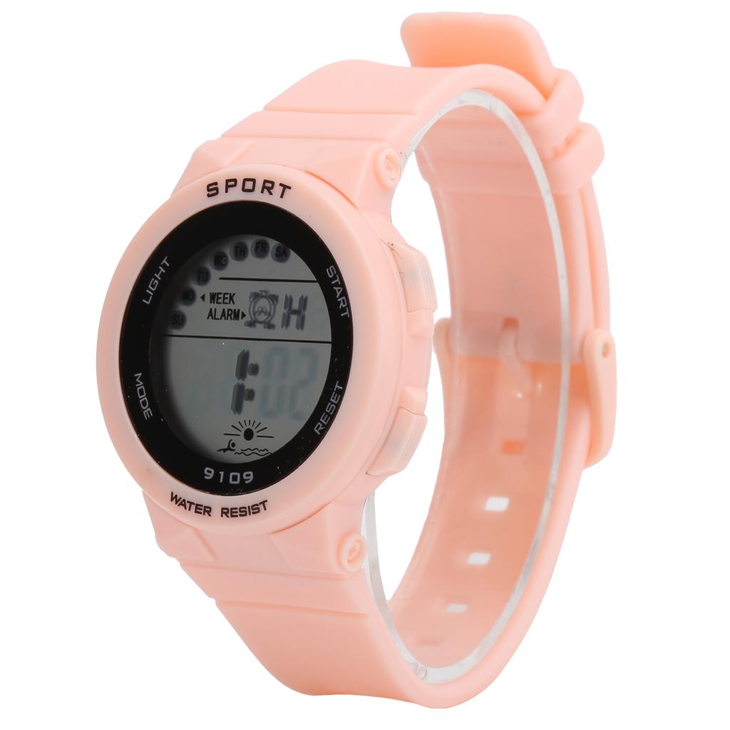 Fashionable Digital Watch Luminous Lights Waterproof Electronic Watches for Children9109 Pink