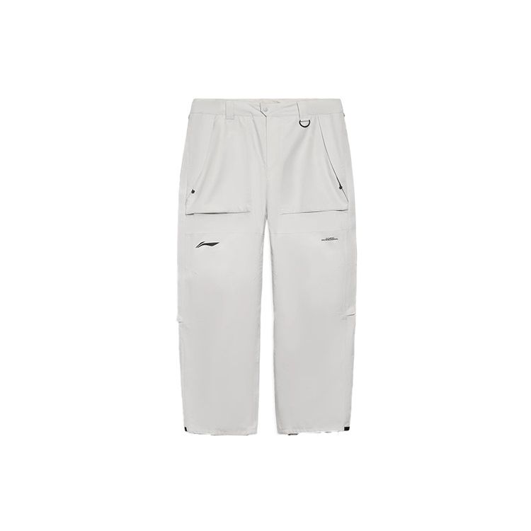 Свободные прямые лыжные брюки с принтом логотипа Li Ning Ski Series, серые брюки унисекс AHXR048-7