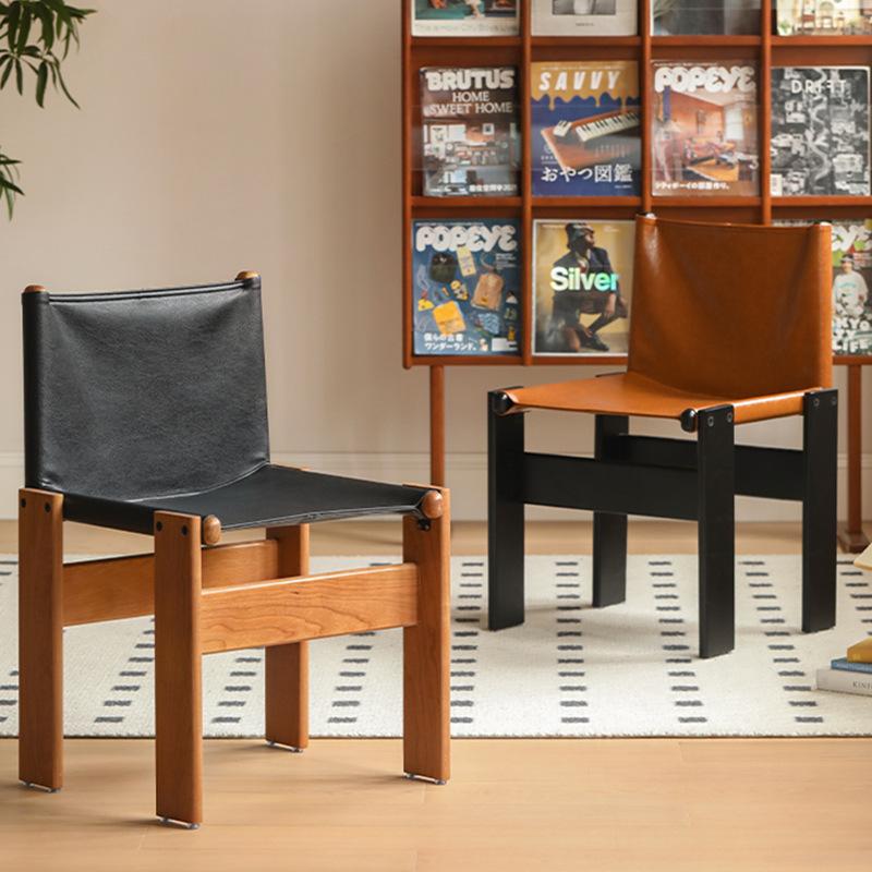 Обеденный стул из коровьей кожи в стиле ретро, массив дерева, современная мебель для дома, стул для гостиной, мобильный стул для спальни, письменный стол, табурет