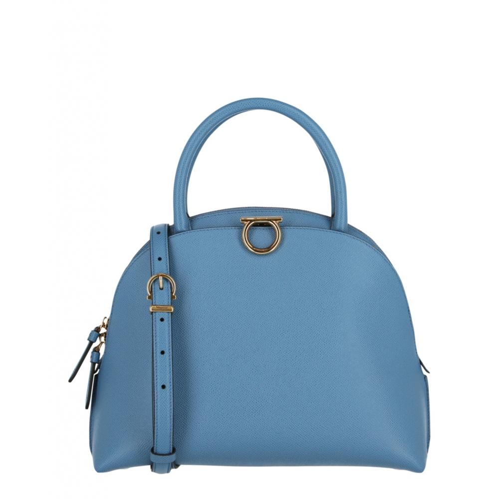 Salvatore Ferragamo Rounded Gancini Tote Bag blue