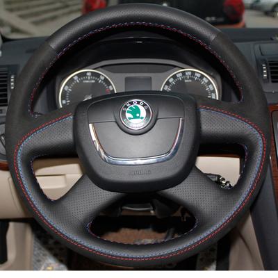 Для Skoda Octavia Superb Fabia Skoda Octavia a5 Yeti Оригинальная ручная прошивка Кожа замша автомобильный чехол на руль