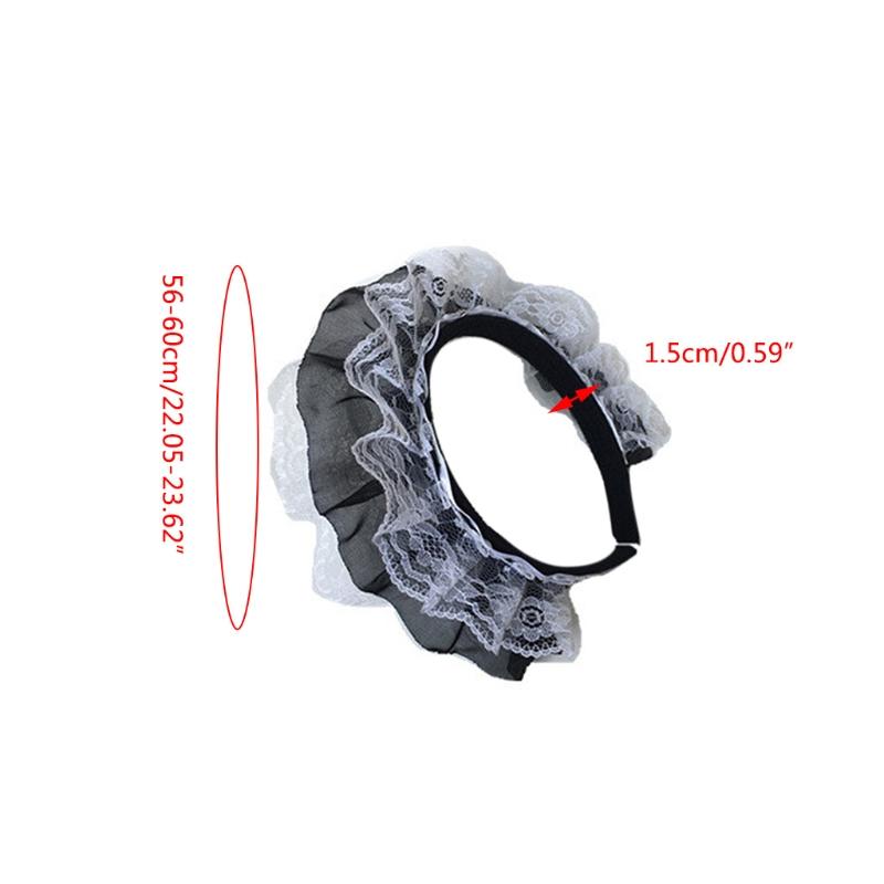 Кружевной головной убор с оборками для девочек, многослойная кружевная повязка на голову, сетчатая кружевная новинка, головной убор для горничной, аниме, косплей, украшения для волос