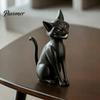 Жутко Милая Статуэтка Кота 3D Печатная Ухмыляющаяся Черная Статуэтка, Сидящая Фигурка, Скульптура в Стиле Dark Animal Collectibles, Декоративная Фигурка на Хэллоуин для