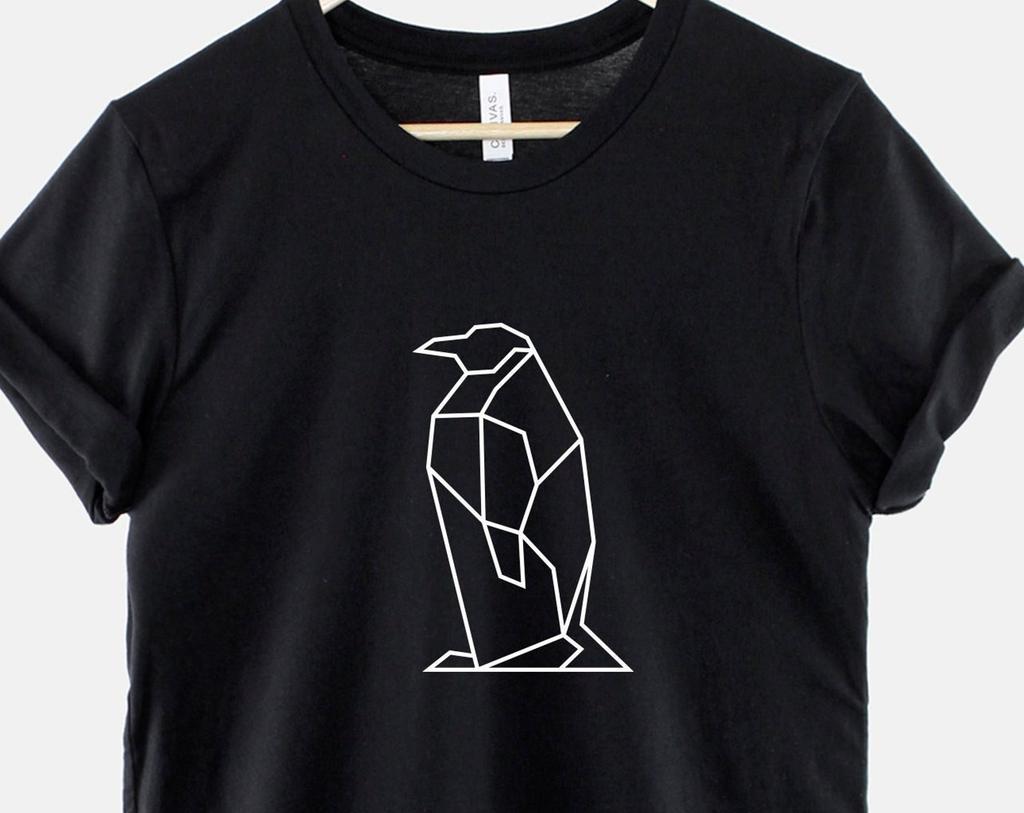 Geometric Penguin Shirt, Minimalist Animal T Shirt, Emperor Penguin Graphic Tee, Gift for Penguin Lover