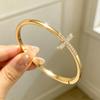 Minimalist Zircon Cross Bracelets for Women Men Fashion Twisted Knot Lucky Evil Eye Geometric Cuff Wrist Bangle Party Jewelry