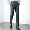 Men's Light Business Casual Slim Fit Vertical Striped Dress Pants - Spring/Summer Iron-Free Fashion Suit Pants