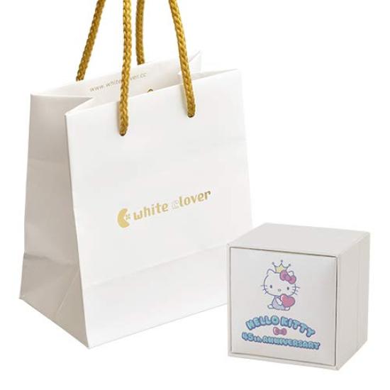 Ожерелье Hello Kitty 45th Anniversary Open Heart HelloKitty Sanrio Подвеска розовое золото [Белый клевер] для женщин SA45KT-N002PG