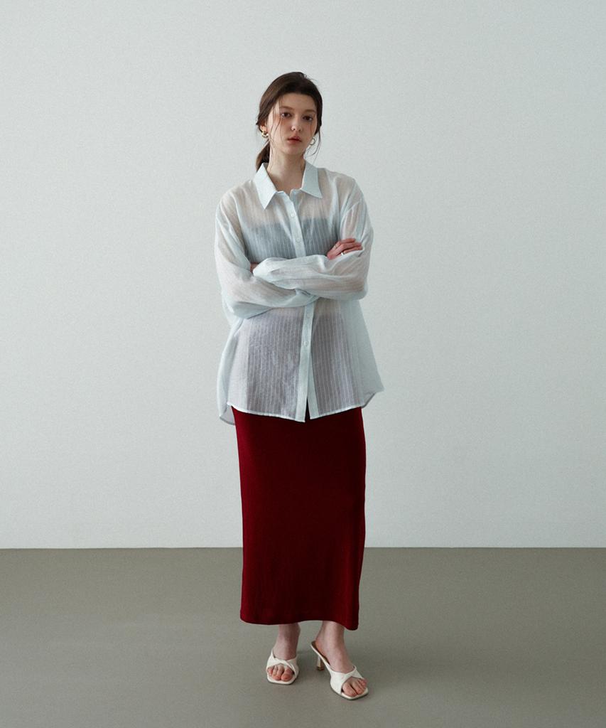 SIEERING Aira Two-Way Wrap Shirt_[Sky Blue]
