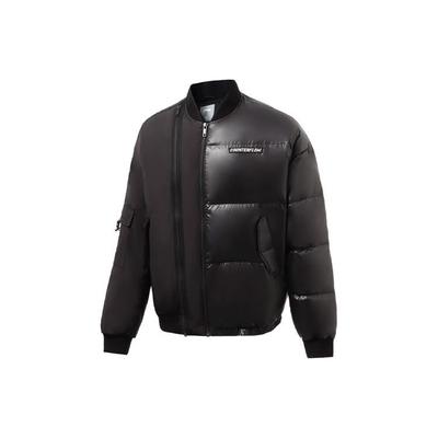 Li Ning CF Wu Xing Series Spliced Loose Short Теплая куртка-пуховик унисекс Верхняя одежда черного цвета AYMR385-1