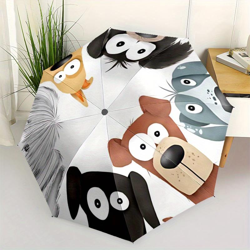 1pc Animal Faces Automatic Folding Umbrella, Portable & Foldable Design with 8 Ribs, Casual Outdoor Accessory yy250729054
