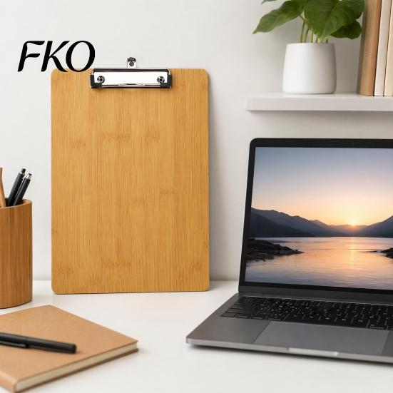 Stable Drawing Surface Wooden Clipboard with Metal Clip, A4 Letter Size Clip Board for Documents Board, Wood Grain Thicken Hardboard Office,