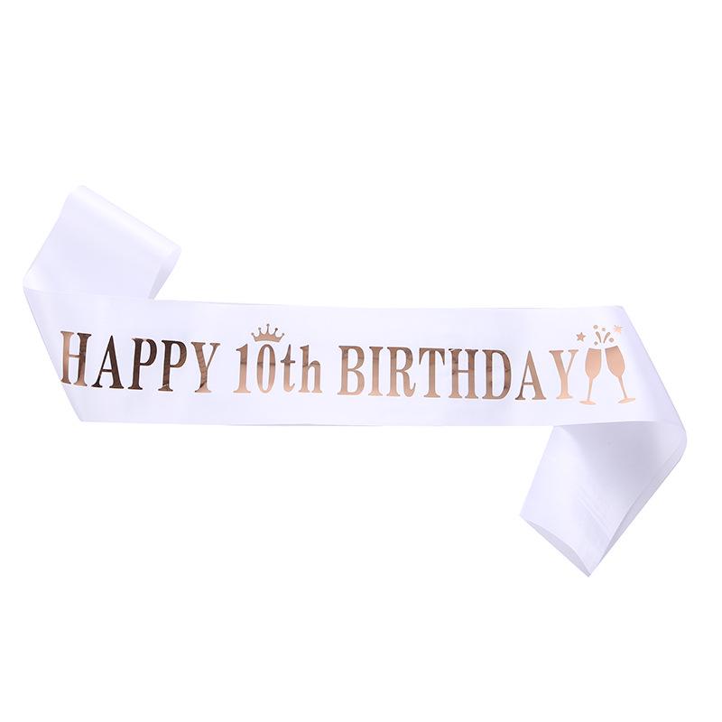 Лента-кушак на день рождения - варианты возраста: 10, 13, 16, 18, 21, 30