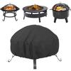 Round Fire Pit Cover Heavy Duty, Waterproof BBQ Cover for Outdoor Fire Pit, Patio Cover