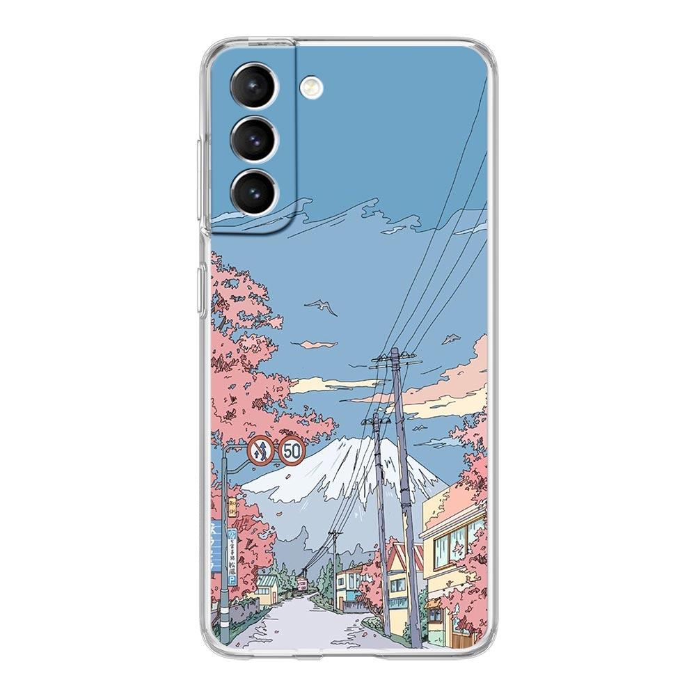 Чехол для телефона INS Japan Sunset Scenery Clear для Samsung Galaxy S23 S22 5G S20 Ultra S21 FE 5G S10E S9 S8 S10 Plus, мягкая задняя крышка.