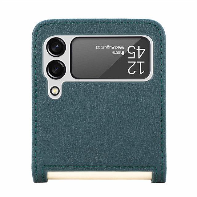Anti -Scratch Luxury Leather Phone Coque Case For Samsung Galaxy Z Flip 4 5g Flip4 Flip 3 Flip3 Zflip4 Card Slot Funda Cover