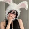Kawaii Halloween Costume Toy Festival Earflap Funny Plush Cosplay Rabbit Ear Headgear Bunny Hat