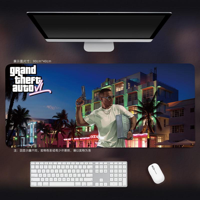 GTA6 mouse mat extra large game Grand Theft Auto 6 e-sports desk mat office computer keyboard mat with edge locking