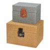 Rattan Texture Stylish Storage Box With Lid For Desk Decoration Accessories