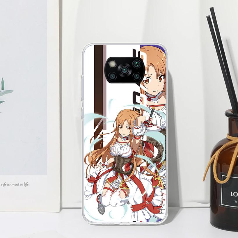 Чехол для телефона Anime Sword Art Online SAO для Xiaomi Poco X7 X6 X5 M7 M8 Pro F7 Ultra Redmi 15C 15 13C 13 12C 12 10 10C 10A Арт Фон