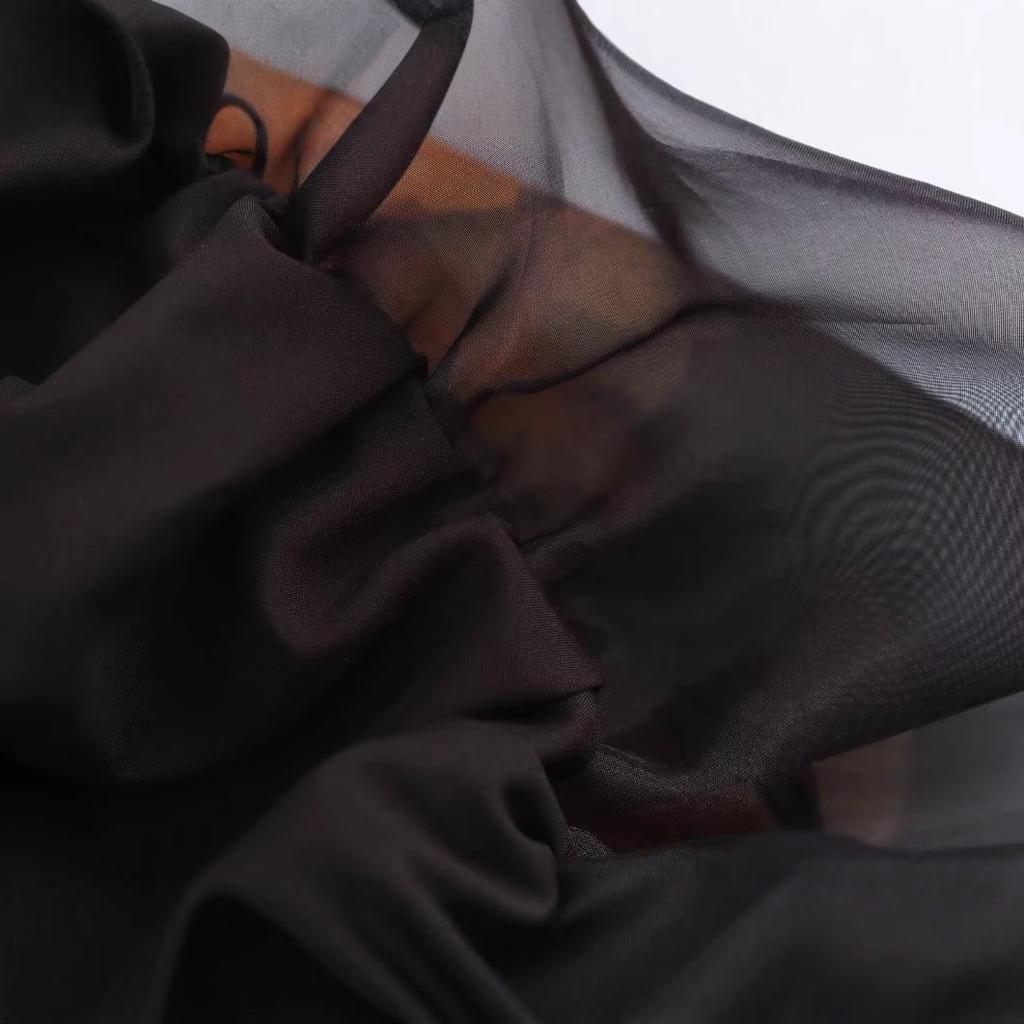 2024 Autumn Women's European-American Fashion Tulip Print Organza Skirt