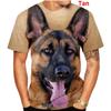 Men Summer New Fashion Unisex Funny 3D Printed Dog T-shirt Cute German Shepherd 3D Printed T-shirt