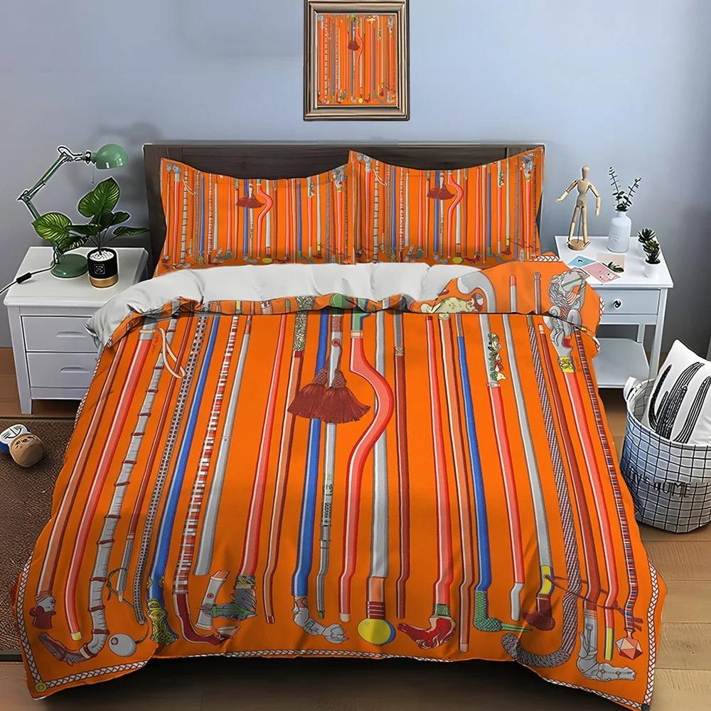 Retro Horse Harness Art Print Bedding Set 1 Duvet Cover 1/2 Pillowcases Adult and Children Bedding Set Luxury Gifts
