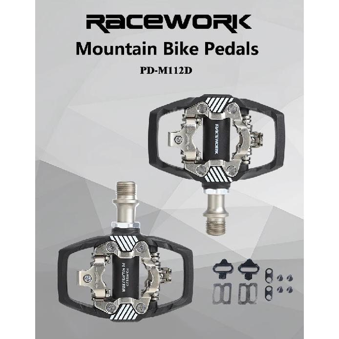 RACEWORK Велосипедный Замок Педаль для Горного Велосипеда под Систему Shimano SPD Нейлоновый Корпус + Сердечник из Хромомолибденовой Стали Двусторонний Фиксирующий Подножник