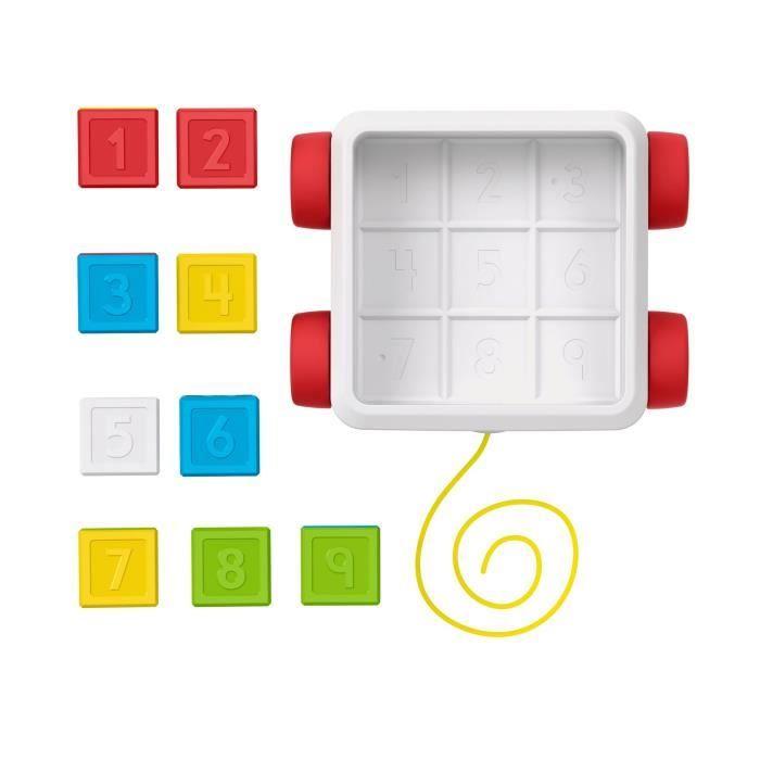 Jouet d'éveil - fisher price - mon wagon cubes à tirer - 9 cubes de couleurs - dès 6 mois