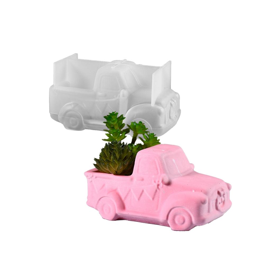 Unique Vehicle Shape Succulent Planter Retro Car Shape Silicone Mold For Succulent Planter And Candle Vessel DIY Crafts