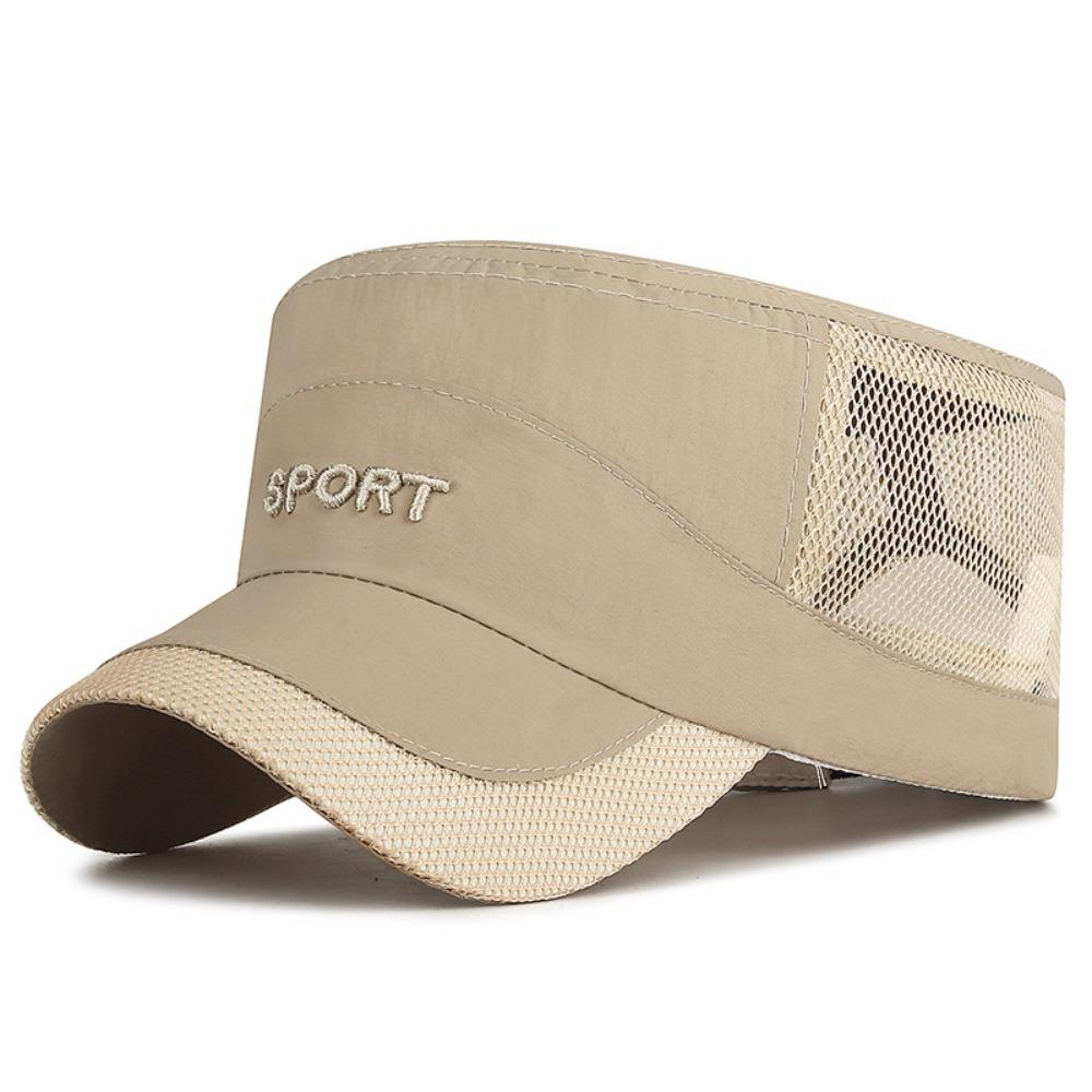 Adjustable Flat Top Cap Sun Protection Quick Drying Cap Retro Mesh Sun Hat  Sports Activities