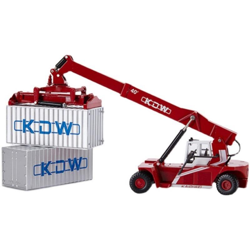 1:50 KDW Alloy Container Crane Diecast Truck Model Toy Stacker Miniature Simulation Engineering Car Gift Collection Toy