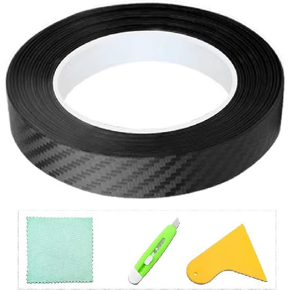 Carbon Fiber Vinyl Wrap for Cars Door Protector Edge Guards 0.5mm Thick 33ft Length Multi Width Options Universal Fit Hood Trunk Dashboard Motorcycle