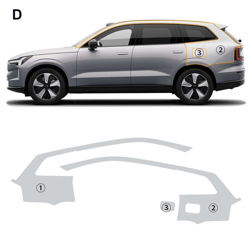 TPU Protective Film for Volvo EX90 2025 Interior Panel Anti-Scratch Repair Sticker