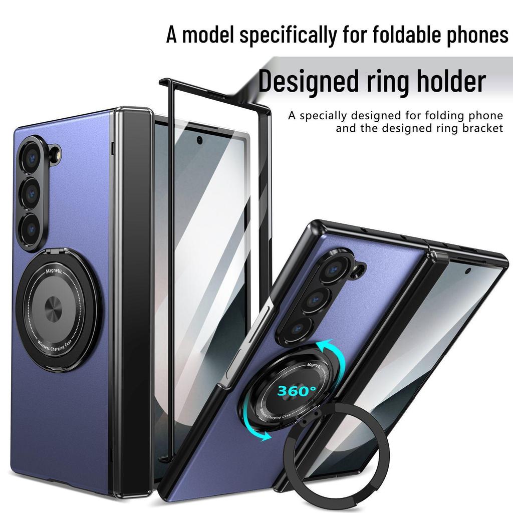 Чехол для Samsung ZFold 7/6/5 с магнитным вращающимся держателем W25, защитный чехол с полным покрытием, защищающий от падений, и защитная пленка для экрана.