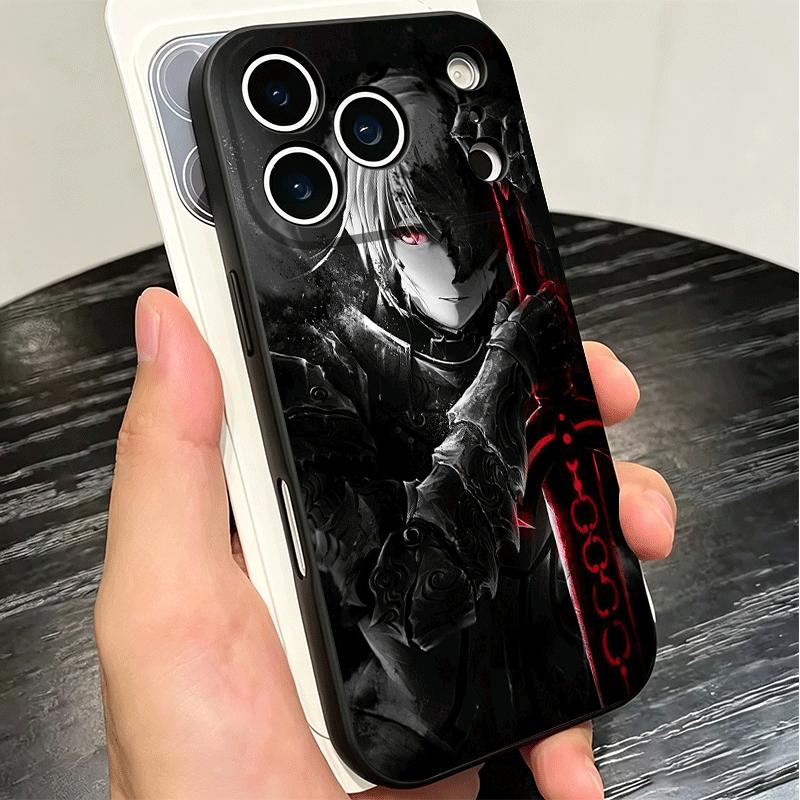 Чехол для телефона Fate Zero Stay Night Saber Мягкий Чехол-накладка для iPhone 16 16E 17 Air 15 Pro Max 14 Plus 13 Mini 11 12 7 Черный Задняя панель