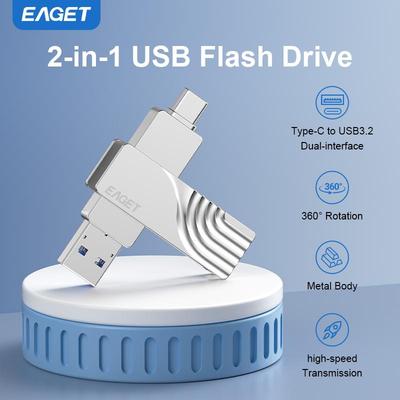 EAGET USB 3. 2 Type C To USB Флеш-накопитель Флешка 2 в 1 USB 3.2 Карта памяти флеш-диск Type-C Флешка